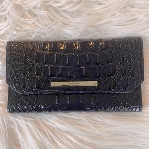 Brahmin Melbourne Collection Crocodile Embossed Checkbook Wallet